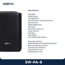 Load image into Gallery viewer, Switch 8" Professional Stage PA Speaker 100W