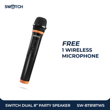 Load image into Gallery viewer, Switch Dual 8" Portable TWS Party Speaker SW-BT818TWS
