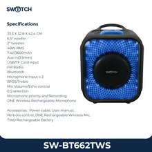 Load image into Gallery viewer, Switch 6.5&quot; Portable TWS Bluetooth Karaoke Speaker SW-BT662TWS
