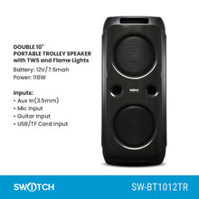 Load image into Gallery viewer, Switch Double 10&quot; Portable Trolley Speaker SW-BT1012TR
