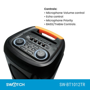 Switch Double 10" Portable Trolley Speaker SW-BT1012TR