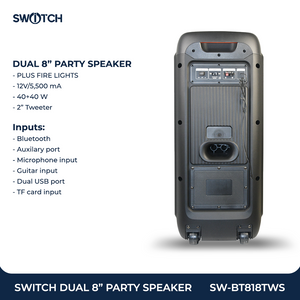Switch Dual 8" Portable TWS Party Speaker SW-BT818TWS